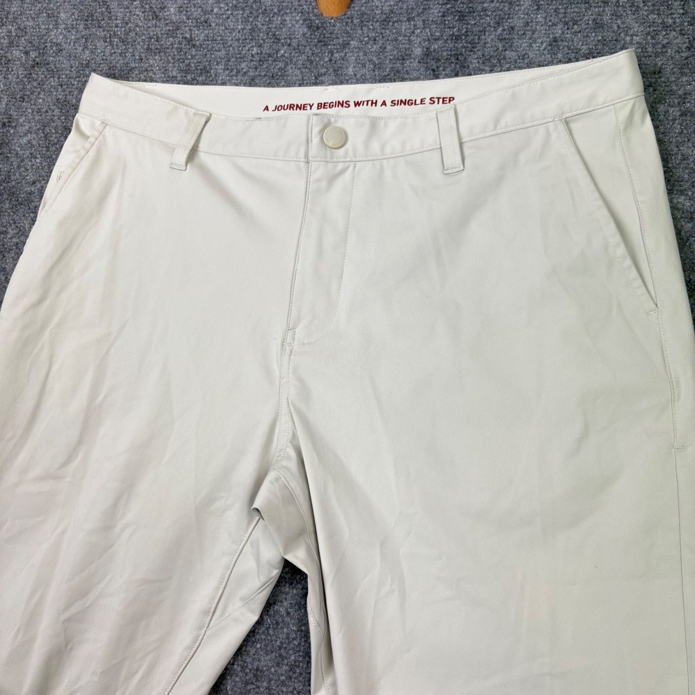 Rhone Commuter Pants Mens 35 Beige Flat Front Performance Golf Trousers Khaki